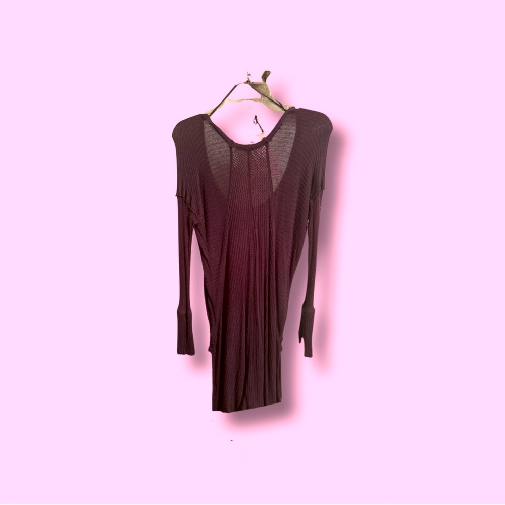 Free People Waffle Knit Long Shirt
